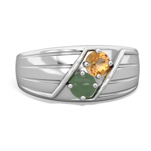 citrine-jade mens ring