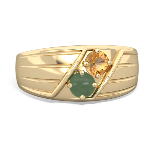 citrine-jade mens ring