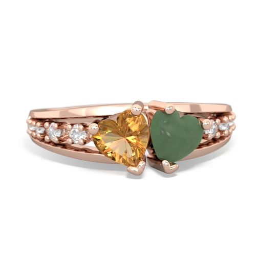 citrine-jade modern ring