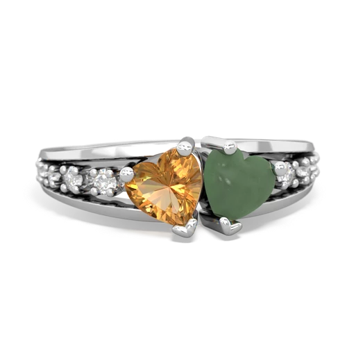 citrine-jade modern ring