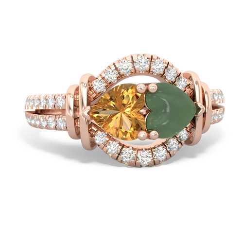 citrine-jade pave keepsake ring