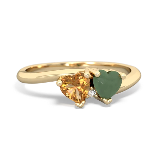 citrine-jade sweethearts promise ring