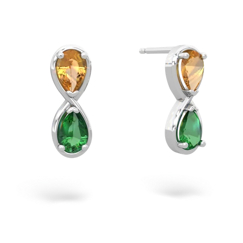 citrine-lab emerald infinity earrings