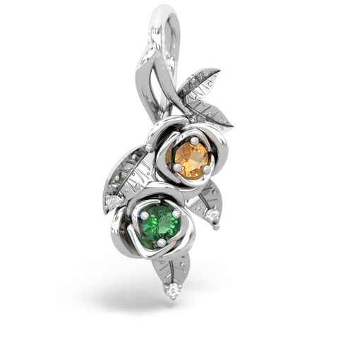 citrine-lab emerald rose vine pendant