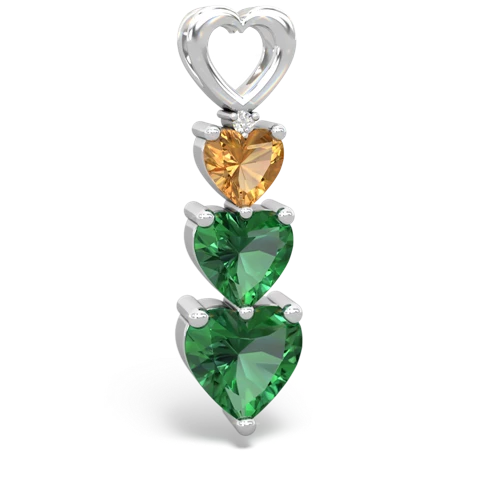 citrine-lab emerald three stone pendant