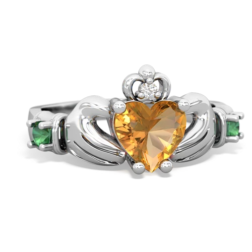 citrine-lab emerald claddagh ring