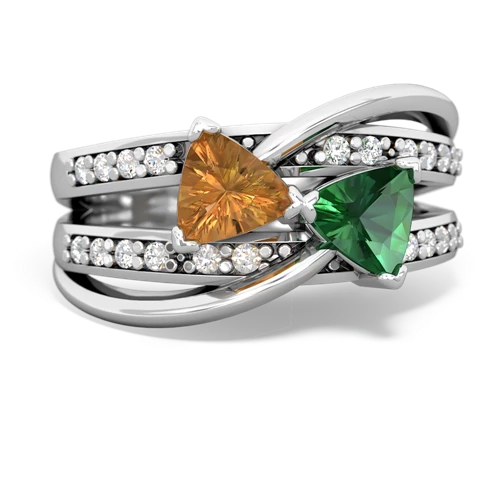 citrine-lab emerald couture ring