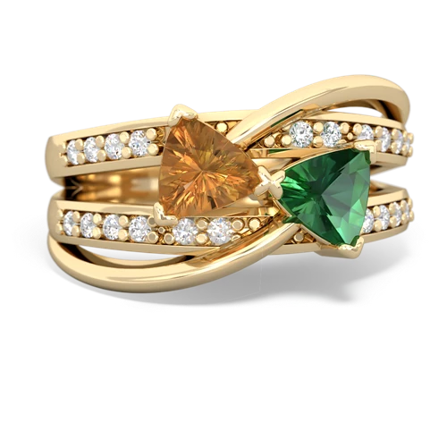 citrine-lab emerald couture ring