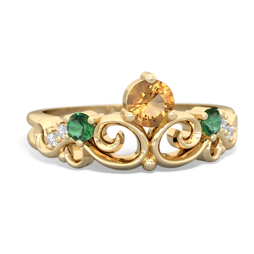 citrine-lab emerald crown keepsake ring