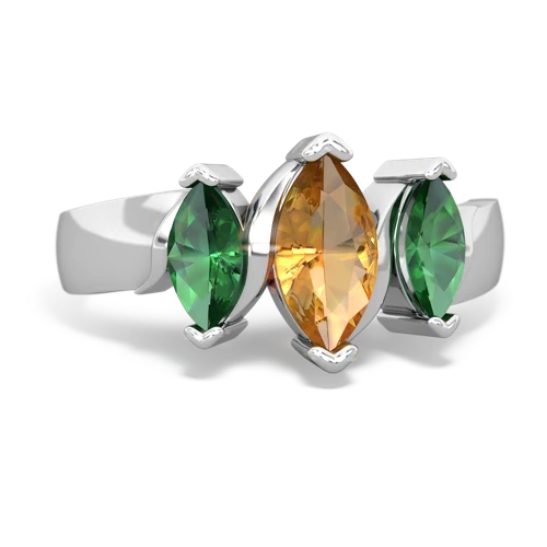 citrine-lab emerald keepsake ring