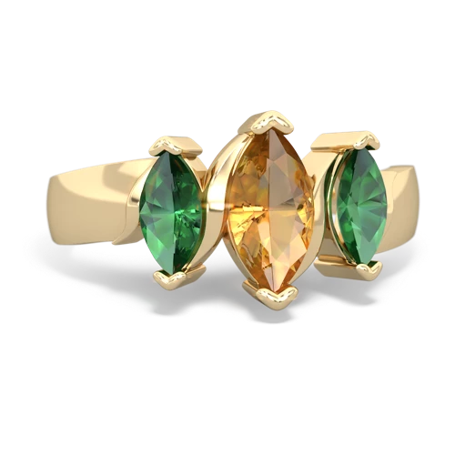 citrine-lab emerald keepsake ring