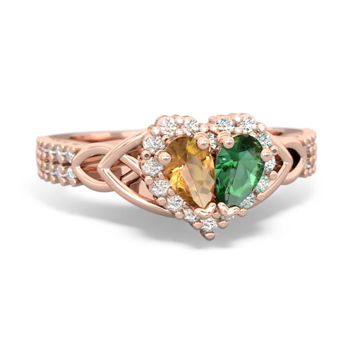 citrine-lab emerald keepsake engagement ring