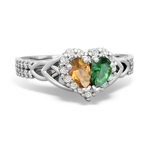 citrine-lab emerald keepsake engagement ring