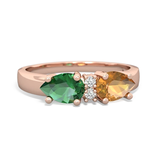 citrine-lab emerald timeless ring