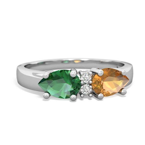 citrine-lab emerald timeless ring