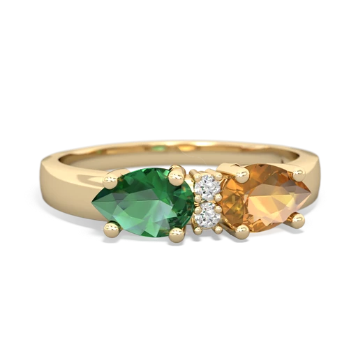 citrine-lab emerald timeless ring