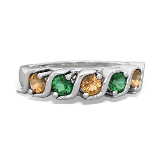 citrine-lab emerald timeless ring