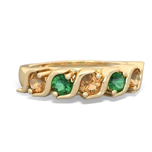 citrine-lab emerald timeless ring