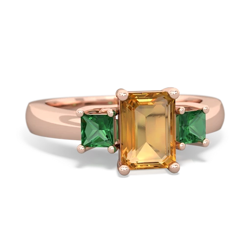 citrine-lab emerald timeless ring
