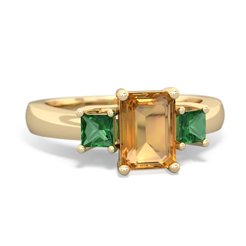 citrine-lab emerald timeless ring