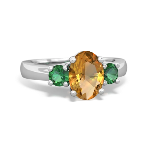 citrine-lab emerald timeless ring