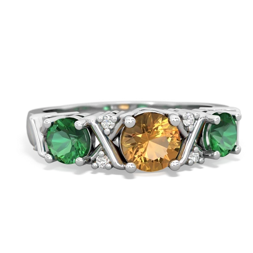 citrine-lab emerald timeless ring