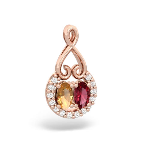 citrine-lab ruby love nest pendant