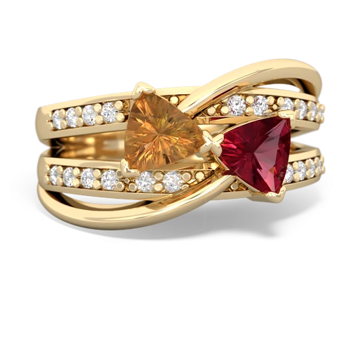 citrine-lab ruby couture ring