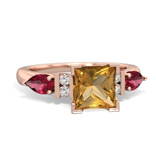 citrine-lab ruby engagement ring