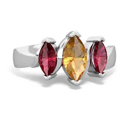 citrine-lab ruby keepsake ring