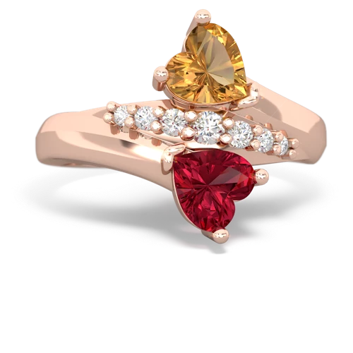 citrine-lab ruby modern ring