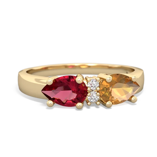 citrine-lab ruby timeless ring