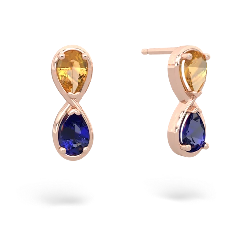 citrine-lab sapphire infinity earrings