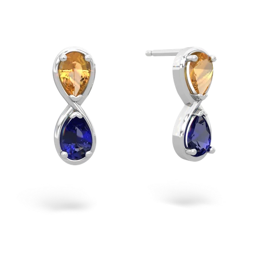 citrine-lab sapphire infinity earrings