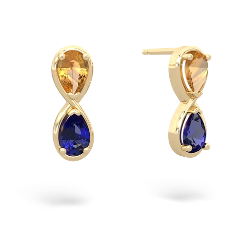 citrine-lab sapphire infinity earrings