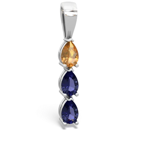 citrine-lab sapphire three stone pendant