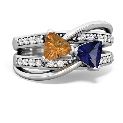 citrine-lab sapphire couture ring