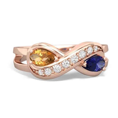 citrine-lab sapphire diamond infinity ring