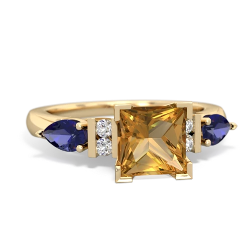 Citrine Genuine Citrine with Lab Created Sapphire and Genuine Peridot Engagement ring Ring