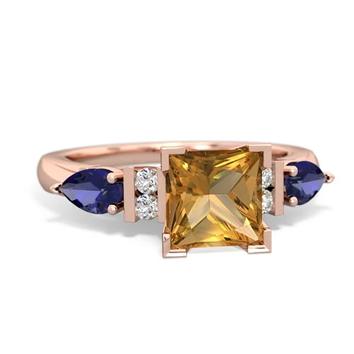 citrine-lab sapphire engagement ring