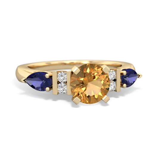 citrine-lab sapphire engagement ring