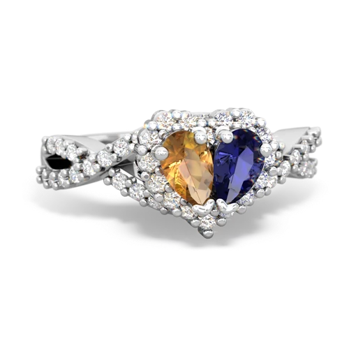 citrine-lab sapphire engagement ring