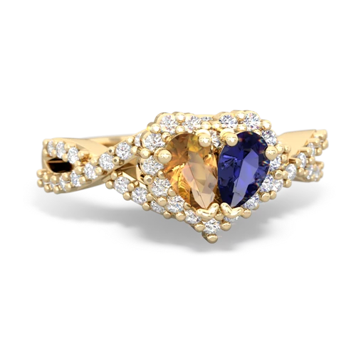 citrine-lab sapphire engagement ring