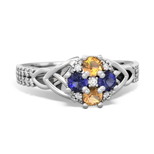 citrine-lab sapphire engagement ring