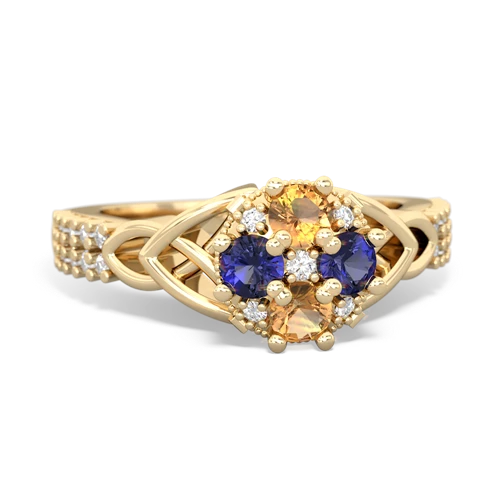 citrine-lab sapphire engagement ring