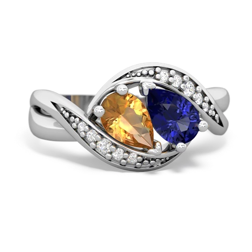 citrine-lab sapphire keepsake curls ring