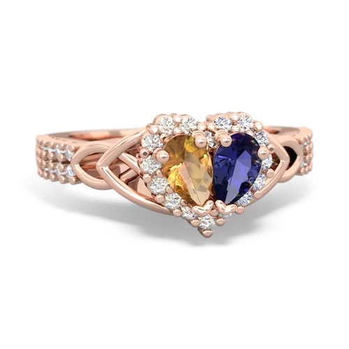 citrine-lab sapphire keepsake engagement ring