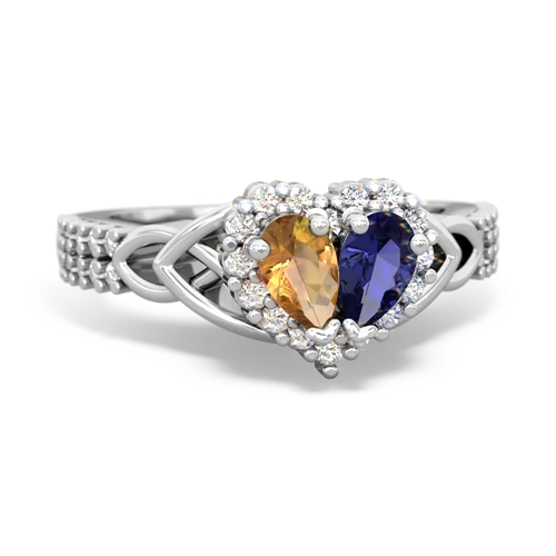 citrine-lab sapphire keepsake engagement ring