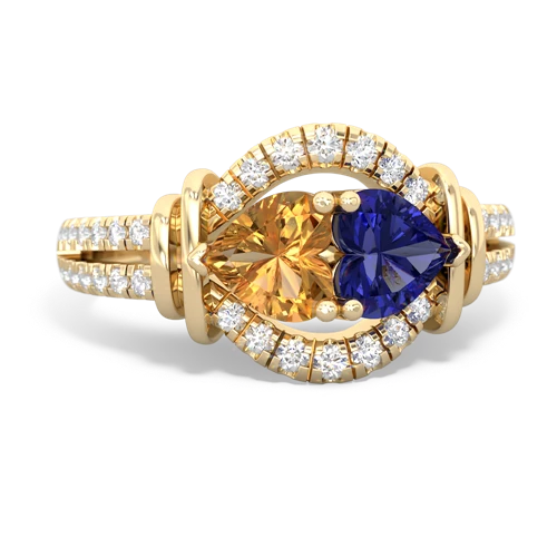 citrine-lab sapphire pave keepsake ring