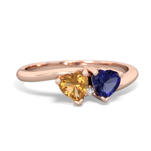 citrine-lab sapphire sweethearts promise ring